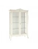 MOBILI 2G - VETRINA IN LEGNO CLASSICA SHABBY 2 PORTE BIANCO 130X50X212