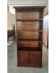 MOBILI 2G - LIBRERIA ARTE POVERA 2 ANTE IN LEGNO TINTA NOCE 90X41X186 vista aperta