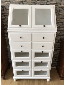 MOBILI 2G - DISPENSA PASTAIA ARTE POVERA LEGNO BIANCO 80X42X153H vista frontale