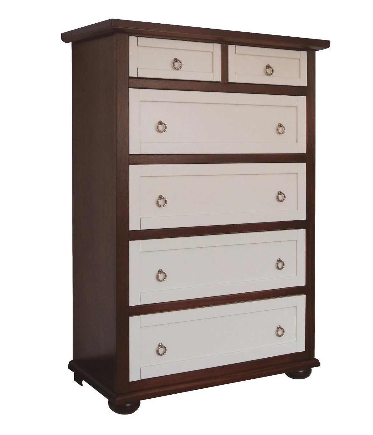 MOBILI 2G - Cassettiera 6 cassetti in legno arte povera shabby chic 90x40X127