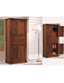 ARMADIO DISPENSA 4 PORTE ARTE POVERA IN LEGNO TINTA NOCE 80x40x170 ...