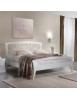 MOBILI 2G - LETTO ARTE POVERA TRAFORATO IN LEGNO BIANCO 184x210x120