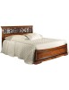 MOBILI 2G - LETTO MATRIMONIALE IN LEGNO ARTE POVERA TINTA NOCE 176X210X110
