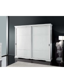 MOBILI 2G - ARMADIO 2 PORTE SCORREVOLI MODERNO IN LEGNO FRASSINO BIANCO 284x65x248