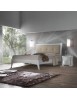 MOBILI 2G - LETTO MATRIMONIALE MODERNO TESTATA ECOPELLE E LEGNO BIANCO  183x213x132