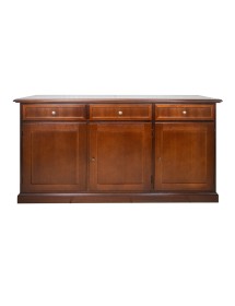 MOBILI 2G - MADIA CREDENZA IN LEGNO 3 PORTE 3 CASSETTI TINTA CILIEGIO 156x42x85