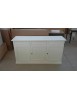 MOBILI 2G - MADIA CREDENZA ARTE POVERA 3 PORTE LEGNO BIANCO 156X42X85 vista frontale