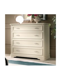 CASSETTIERA CLASSICA 4 CASSETTI IN LEGNO MASSELLO 130x51x105