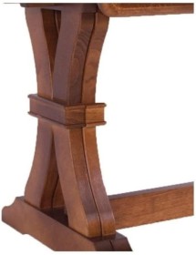 MOBILI 2G - Tavolo Fratino Allungabile In Legno Tinta Noce Arte Povera 180x100 Sala e Taverna vista gamba