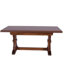 MOBILI 2G - Tavolo Fratino Allungabile In Legno Tinta Noce Arte Povera 180x85 Sala e Taverna vista laterale