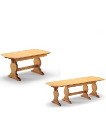 MOBILI 2G - Tavolo Fratino Allungabile In pino Naturale Arte Povera 190x90 Sala e Taverna