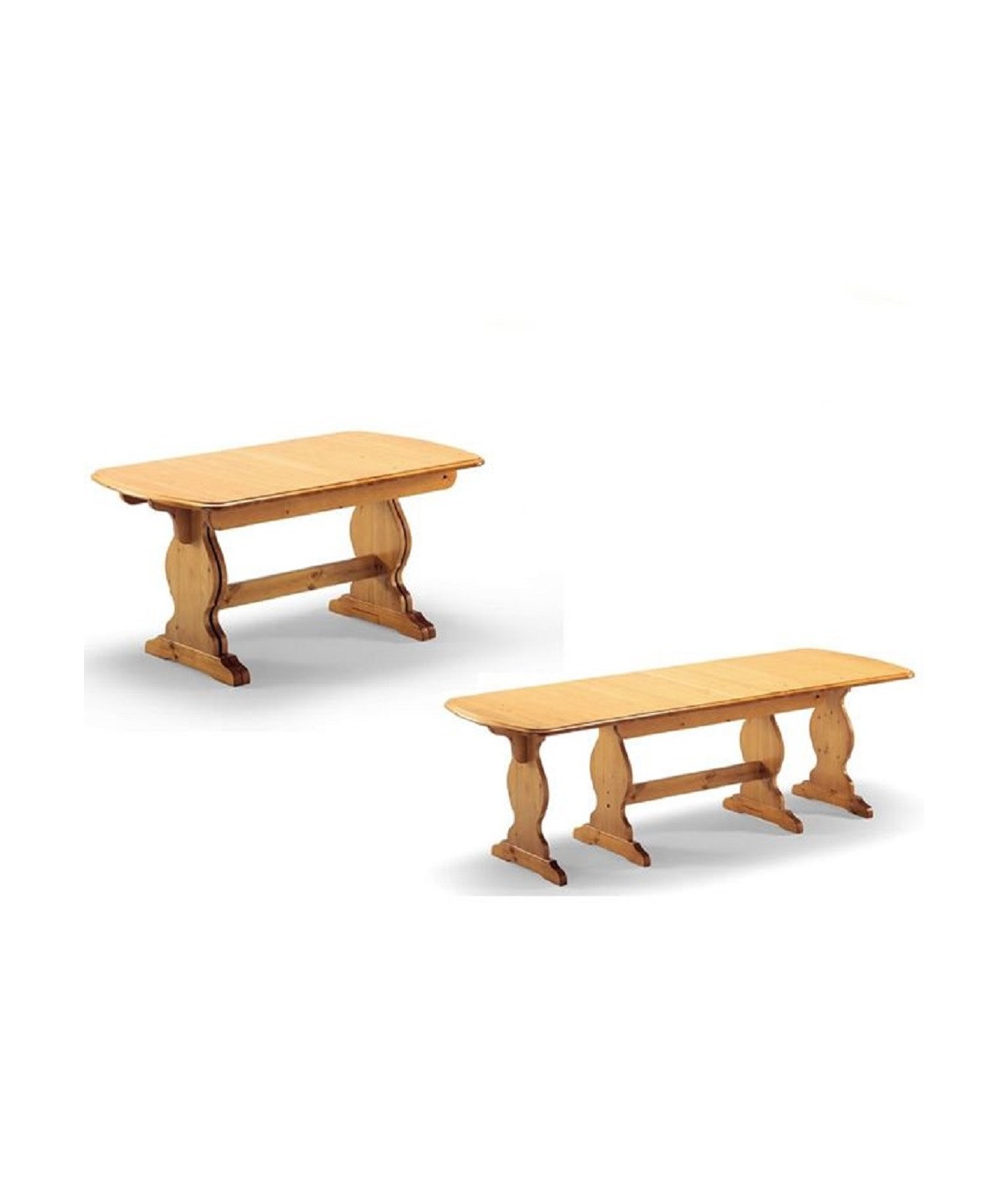 MOBILI 2G - Tavolo Fratino Allungabile In pino Naturale Arte Povera 190x90 Sala e Taverna