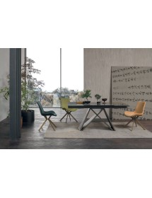 Tavolo Delta moderno Allungabile Gres Target Point 160x90x79