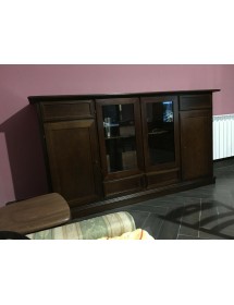 MOBILI 2G - MADIA CREDENZA 4 PORTE LEGNO TINTA NOCE L.205 P.49 H.113 VISTA FRONTALE