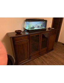 MOBILI 2G - MADIA CREDENZA 4 PORTE LEGNO TINTA NOCE L.205 P.49 H.113 VISTA FRONTALE