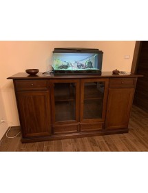 MOBILI 2G - MADIA CREDENZA 4 PORTE LEGNO TINTA NOCE L.205 P.49 H.113 VISTA FRONTALE