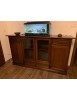 MOBILI 2G - MADIA CREDENZA 4 PORTE LEGNO TINTA NOCE L.205 P.49 H.113 VISTA FRONTALE