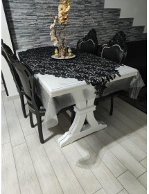 MOBILI 2G - Tavolo classico rettangolare legno allungabile bianco 180x100 vista gamba