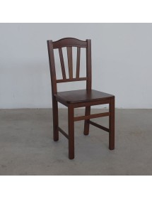 MOBILI 2G - SET 2 SEDIE GENDARME LEGNO/NOCE SEDUTA LEGNO vista frontale