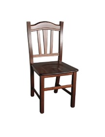MOBILI 2G - SET 2 SEDIE GENDARME LEGNO/NOCE SEDUTA LEGNO vista frontale