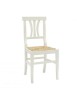 MOBILI 2G -  SET 2 SEDIE LEGNO SEDUTA PAGLIA BIANCO SHABBY CHIC
