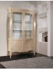 MOBILI 2G - VETRINA CLASSICA IN LEGNO 2 PORTE AVORIO 130X50X200