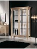 MOBILI 2G - VETRINA CLASSICA IN LEGNO 2 PORTE AVORIO 130X50X200