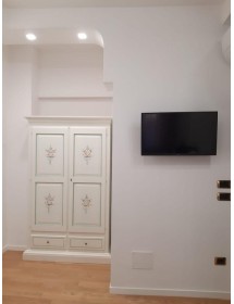 ARMADIO ARTE POVERA 2 PORTE LEGNO BIANCO DECORATO 125X61X200 (504)
