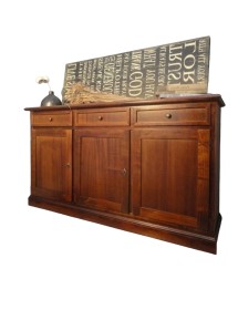 Credenza noce chiaro 3 ante e 3 cassetti 156 cm
