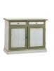 MADIA CREDENZA 2 ANTE LEGNO SHABBY BIANCO VERDE 105X42X85