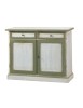 MADIA CREDENZA 2 ANTE LEGNO SHABBY BIANCO VERDE 105X42X85