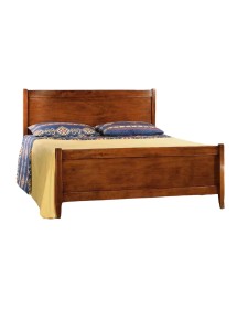 MOBILI 2G - Letto matrimoniale classico legno arte povera tinta noce L 172 H 108 P 210 vista laterale