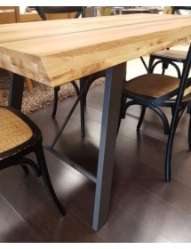 MOBILI 2G - TAVOLO MASSELLO NODO APERTO 160X90 SP. 4 cm  FISSO (803) vista frontale