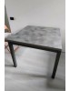 MOBILI 2G - TAVOLO MODERNO GRIGIO CEMENTO ALLUNGABILE LIBRO 90X90 VISTA FRONTALE