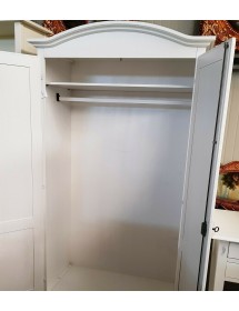 MOBILI 2G - Armadio classico 2 Ante In Legno Bianco 107X55X197 vista aperto