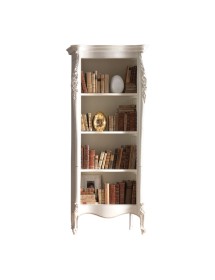 MOBILI 2G - LIBRERIA CLASSICA IN LEGNO LACCATO BIANCO L.82 P.50 H.203