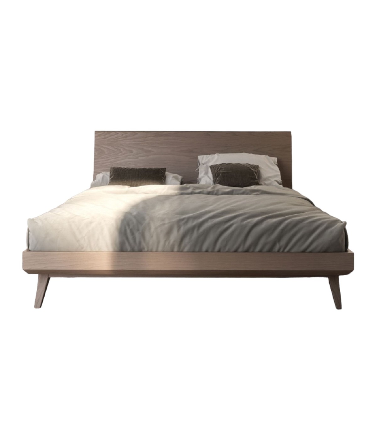 MOBILI 2G - LETTO MATRIMONIALE IN LEGNO MODERNO TESTATA LEGNO L.170 P.211 H.99