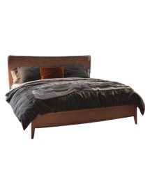 MOBILI 2G - LETTO MATRIMONIALE IN LEGNO MODERNO TESTATA LEGNO L.184 P.210 H.121