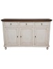 MOBILI 2G - Madia Credenza Shabby chic bicolore in legno 3 porte 150x43x98