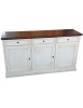 MOBILI 2G - Madia Credenza Shabby chic bicolore in legno 3 porte l.156 p.42 h.85