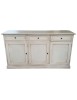 MOBILI 2G - MADIA CREDENZA IN LEGNO SHABBY CHIC 3 ANTE BIANCO INVECCHIATO 156X42X85