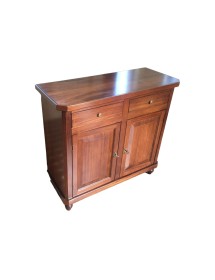 MOBILI 2G - MADIA CREDENZA NAPOLETANA IN LEGNO 2 ANTE TINTA NOCE 104X43X98 vista laterale