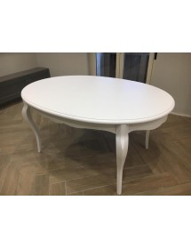 MOBILI 2G - TAVOLO ROTONDO BIANCO LACCATO SHABBY CLASSICO 100 H.78