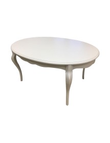 MOBILI 2G - TAVOLO ROTONDO BIANCO LACCATO SHABBY CLASSICO 100 H.78