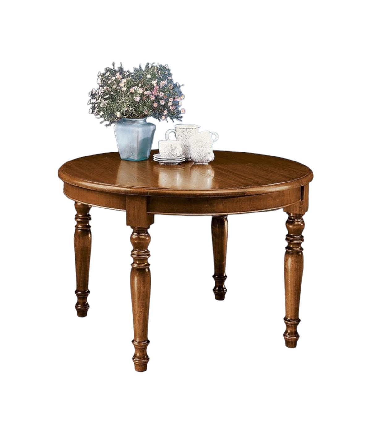 MOBILI 2G - TAVOLO ROTONDO ALLUNGABILE LEGNO MASSELLO 120 H.78