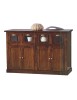 MOBILI 2G - MADIA CREDENZA 4 CASSETTI 4 PORTE TINTA NOCE L.130 P.50 H.85 vista frontale