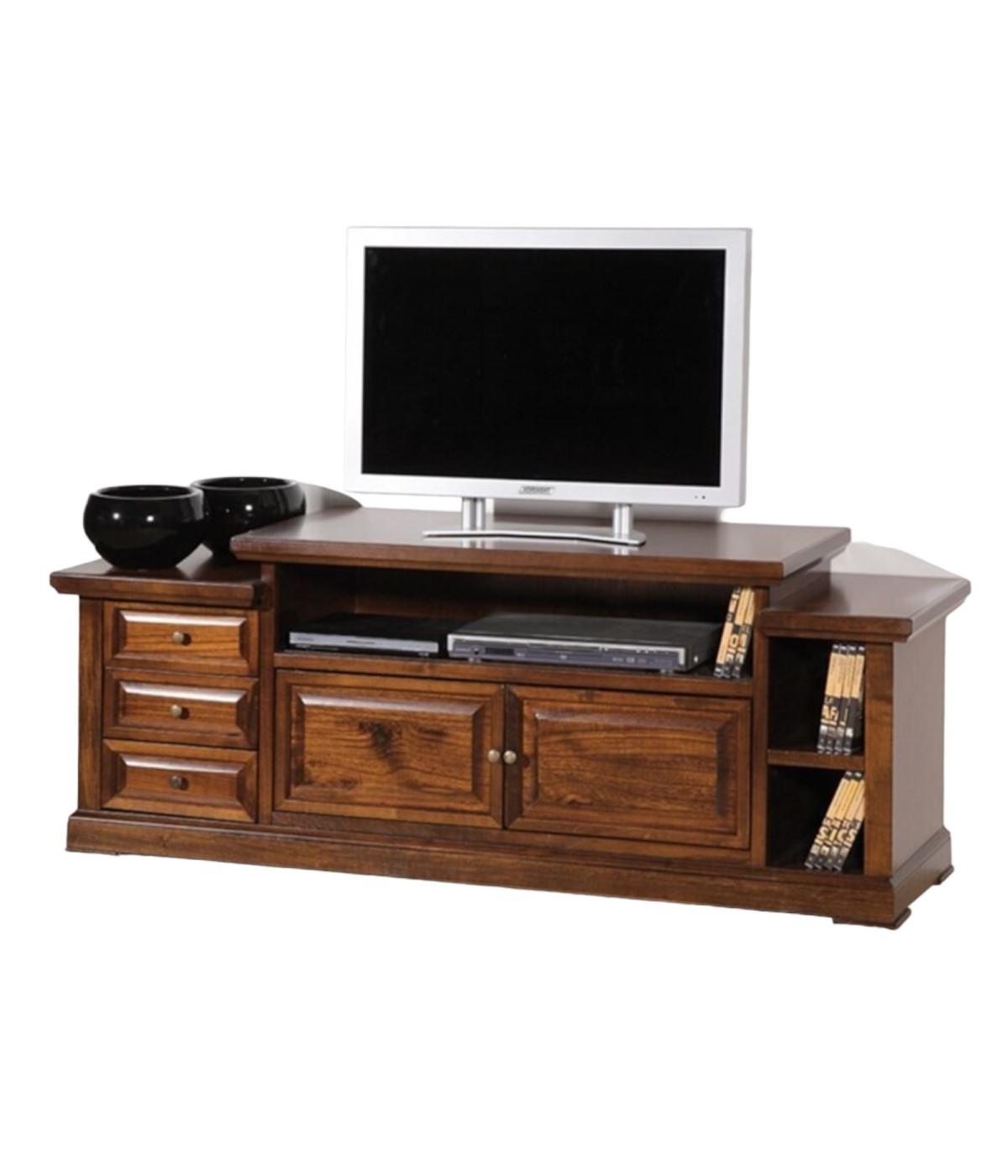 MOBILI 2G - PORTA TV IN LEGNO 2 PORTE ARTE POVERA L.155 P.45H.62