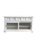 MOBILI 2G - MADIA CREDENZA IN LEGNO MASSELLO 2 ANTE SCORREVOLI BIANCO OPACO L.160 P.45 H.86