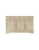 MOBILI 2G - MADIA CREDENZA IN LEGNO MASSELLO 3 ANTE AVORIO OPACO L.155 P.52 H.94