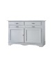 MOBILI 2G - MADIA CREDENZA IN LEGNO MASSELLO 2 ANTE GRIGIO OPACO L.140 P.52 H.96